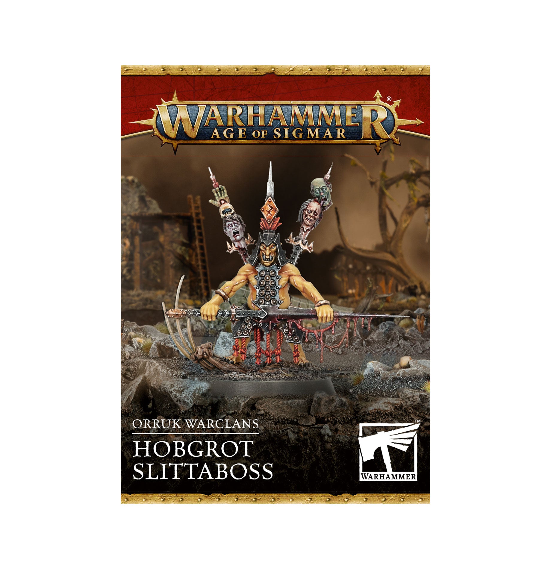 AOS: Orruk Warclans HobGrot Slittaboss - Warhammer Age of Sigmar Miniature for Tabletop Battles & Fantasy Gaming