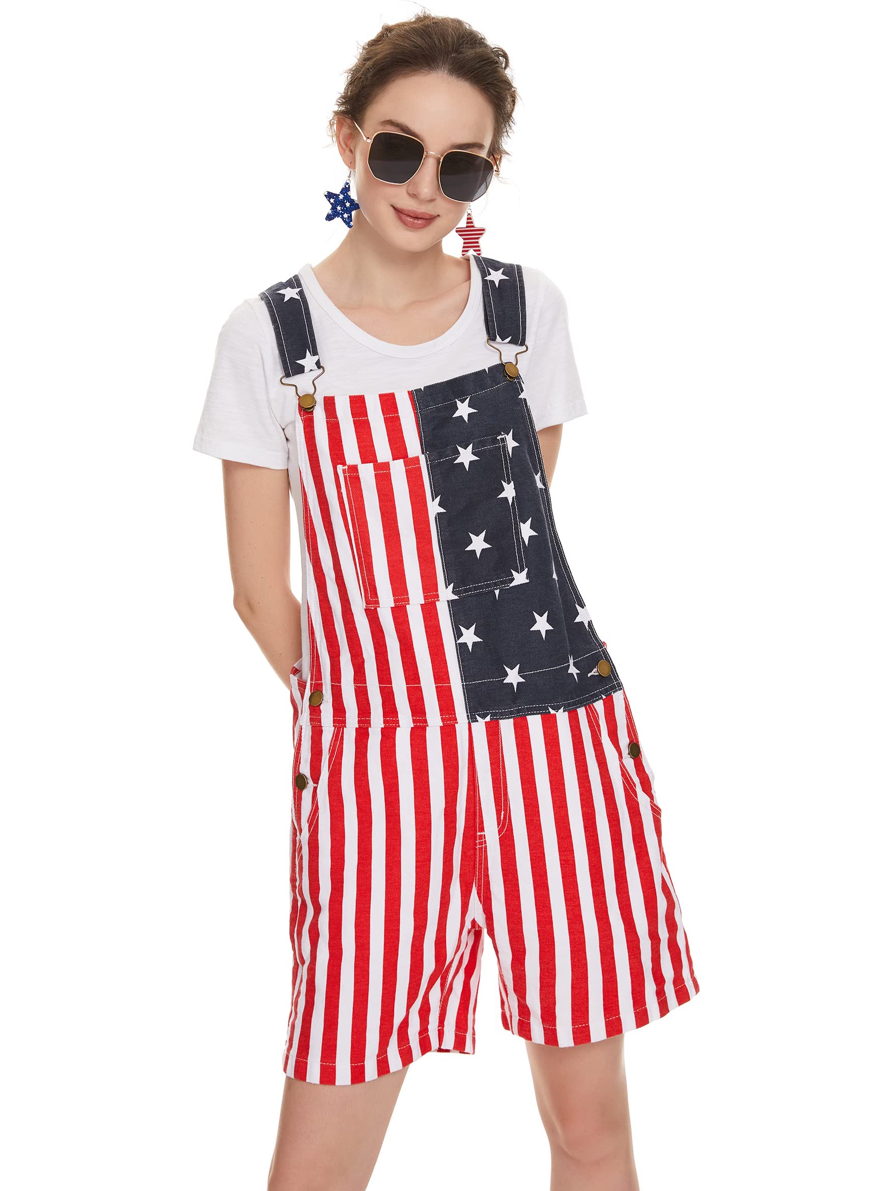 Men's & Women's Denim Bib Overalls Shorts - Adjustable Straps, Pockets, Jean Romper Jumpsuit | Casual Outfit for Work, Outdoor Activities & Streetwear Fashion