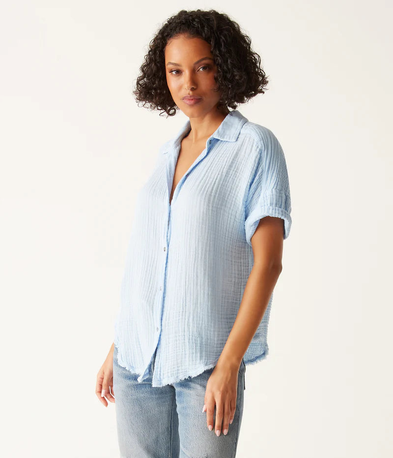 Bailey Gauze Button Down Shirt for Women - Lightweight & Breathable Summer Top - Perfect for Beach, Vacation & Casual Outings