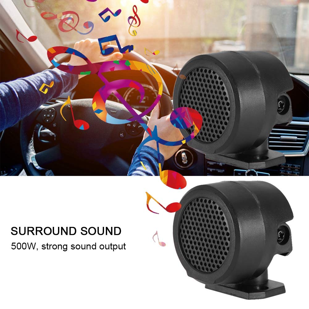 Qiilu 320W Car Tweeter Speakers, Duokon 12V 500W Mini Car Audio Tweeter 165mm 91dB Loudspeaker, Plastic Black for Enhanced Car Audio Experience