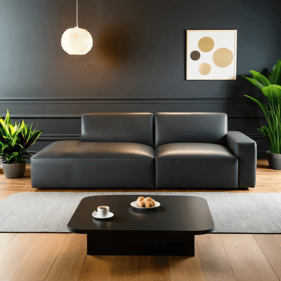 Premium Giacomo Faux Leather 3-Seater Extended Sofa - Modern Comfort for Living Room, Lounge & Home Theater - Durable PU Leather Sectional Couch for Family Gatherings & Relaxation