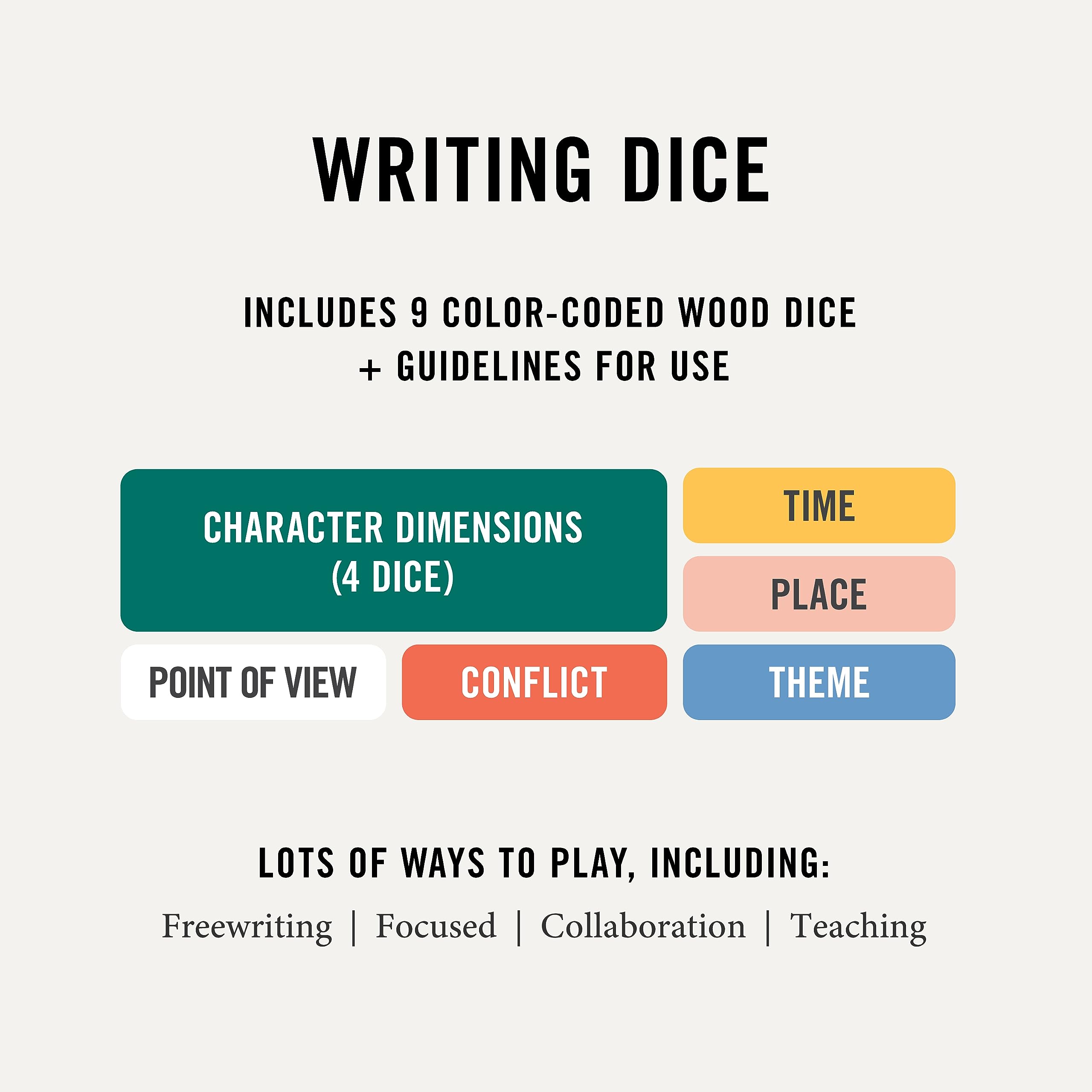 Two Tumbleweeds Writing Dice Set - 9 Storytelling Dice for Creative Writing Inspiration, Perfect Gift for Writers, Teachers & Adults - Fun Writing Game for 1+ Players - Great for Brainstorming, Classroom Activities & Writer's Block Relief
