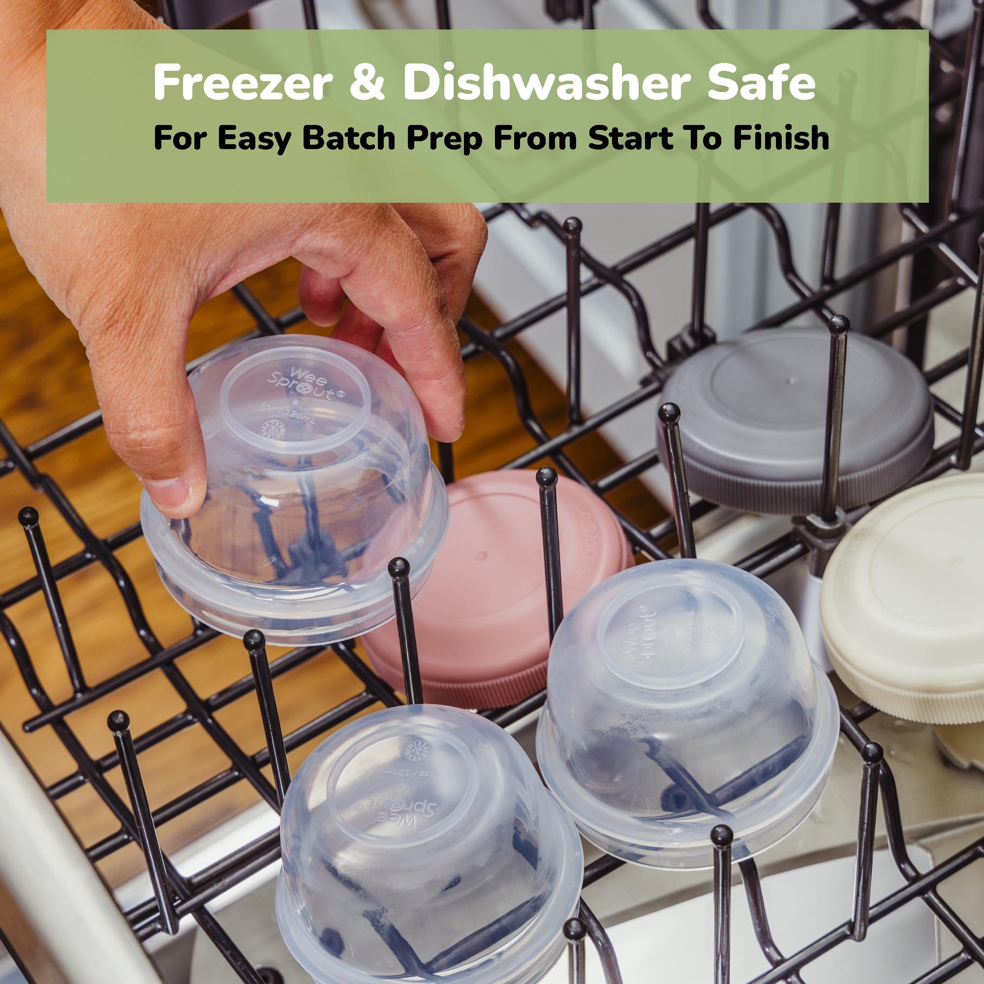 WeeSprout Leakproof Baby Food Storage Containers - 12-Piece Set of 4oz Small Plastic Containers with Secure Lids, BPA-Free, Freezer & Dishwasher Safe - Preserves Freshness, Nutrients & Flavor - Perfect for Baby Puree, Snacks, Meal Prep & On-the-Go Feeding (Matte Variety Pack)