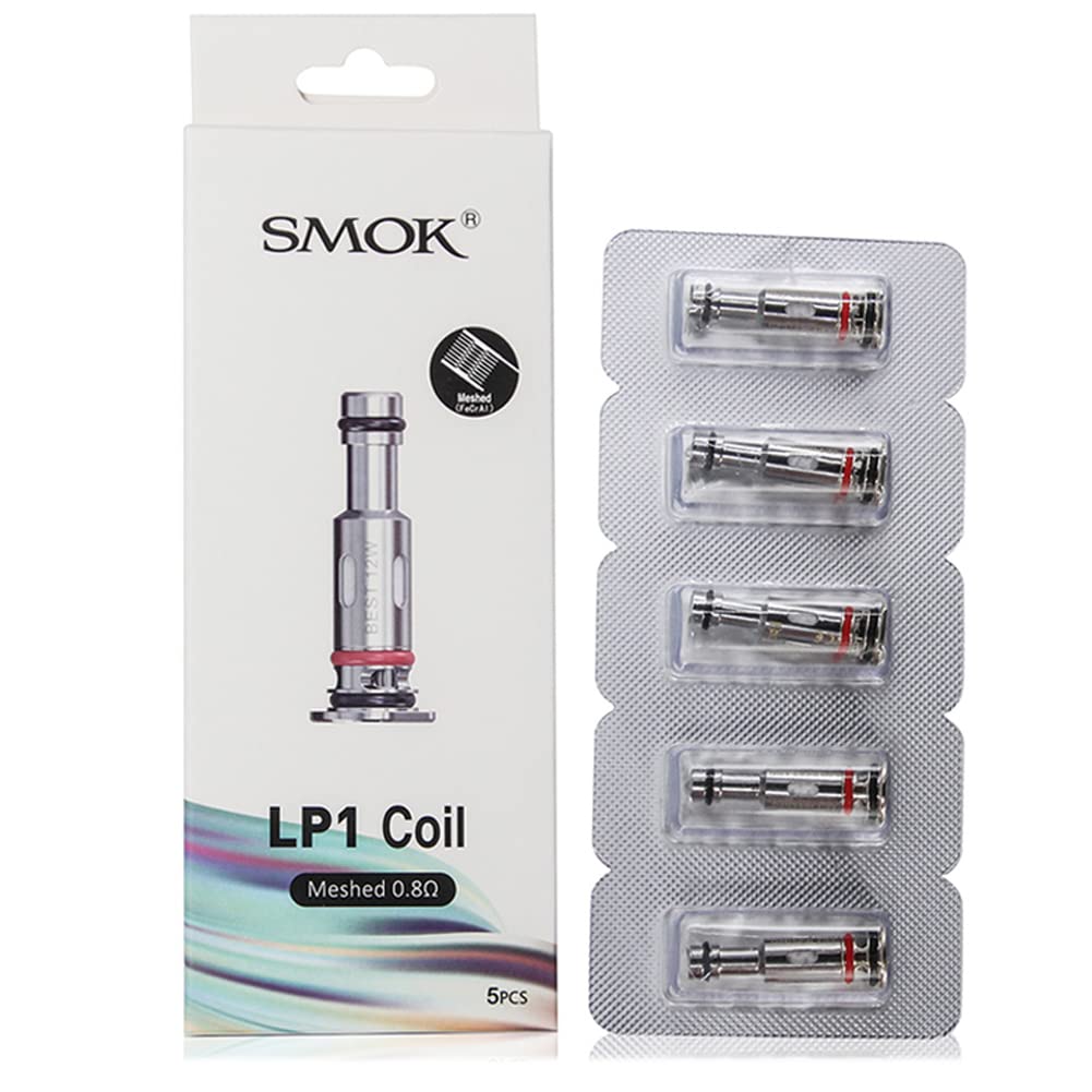 SMOK LP1 0.8ohm Mesh Coils 5-Pack (12W Rated) - Compatible with Nfix Pro Kit, RPM 25W Kit, Novo 4 Kit, Pozz Pro Kit & Novo 4 Mini Kit - Replacement Coils for Vape Pod Systems - Perfect for Smooth Flavor & Cloud Chasing