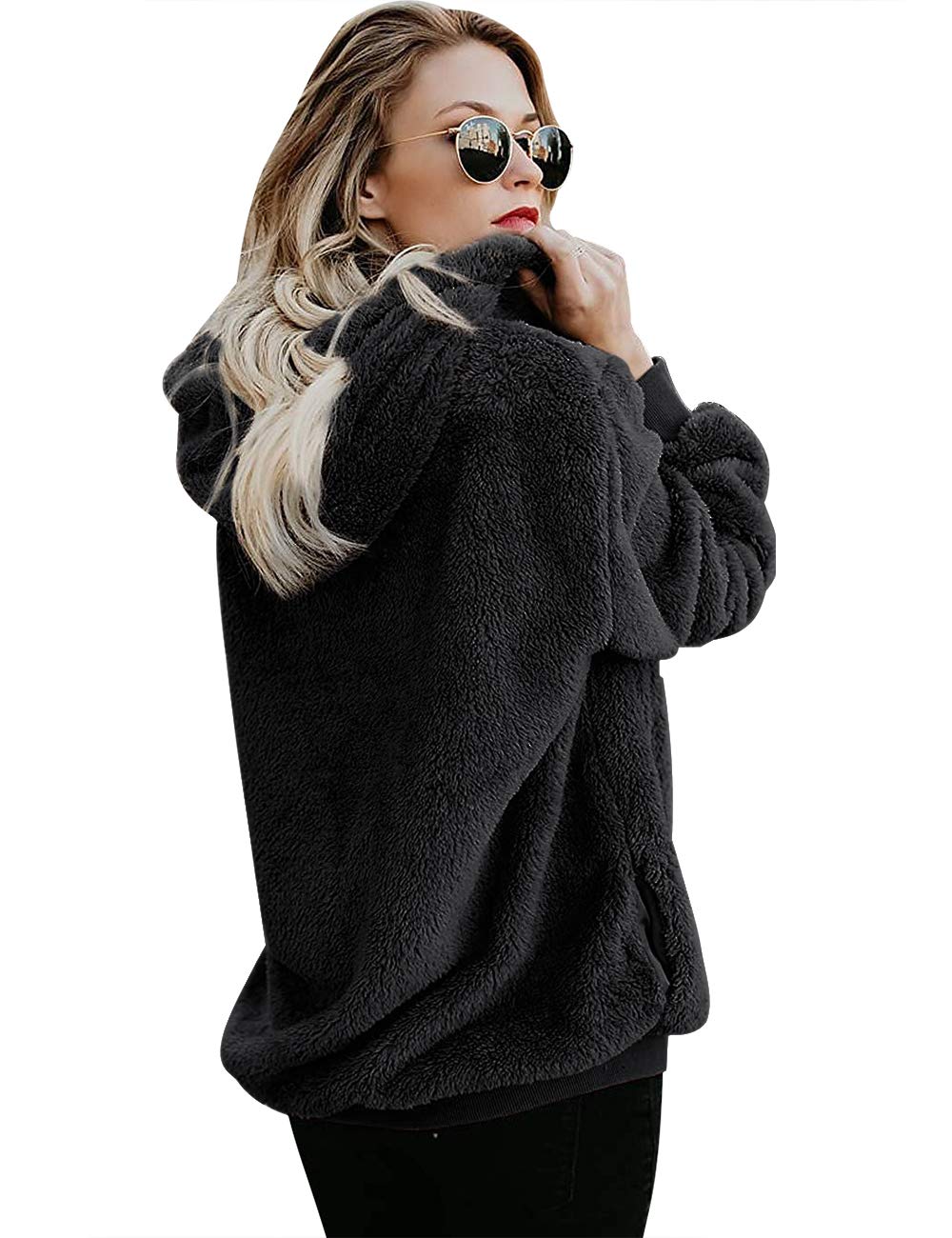 iWoo Women's Fleece Hoodie - Warm Winter & Fall Pullover - Long Sleeve Solid Color Casual Sweatshirt - Perfect for Outdoor Activities, Lounging & Cold Weather Fashion