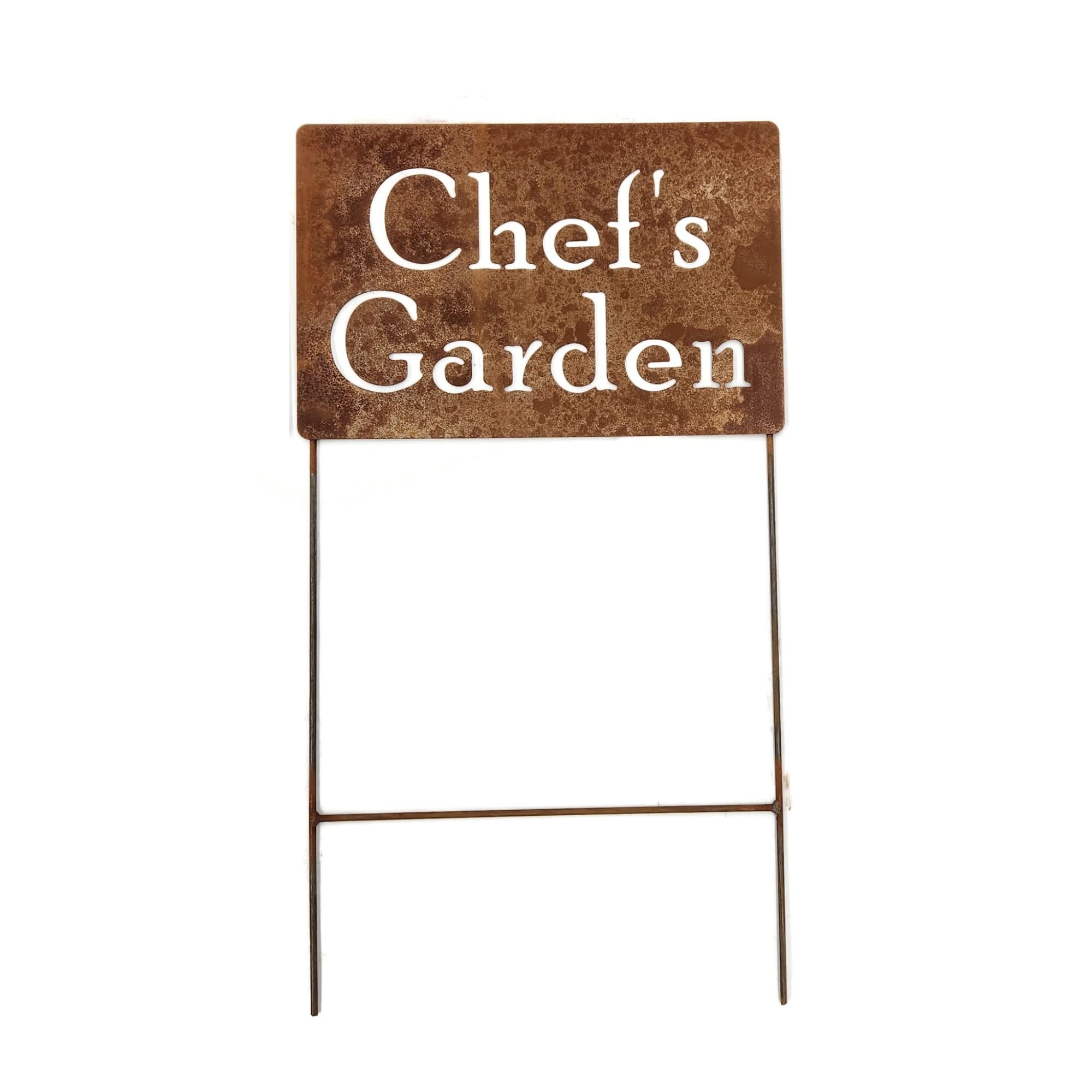 Funny Chef Garden Stake - 20 to 33 Inches Tall Outdoor Decor for Vegetable & Herb Gardens - Perfect for Backyard, Patio, and Kitchen Garden Decorations