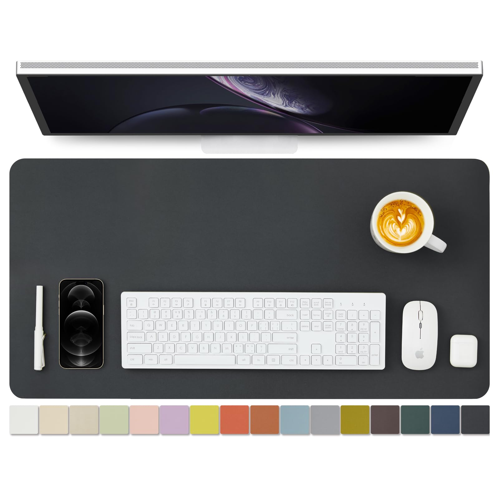 Premium PU Leather Desk Mat - Non-Slip Office & Home Desk Pad (31.5