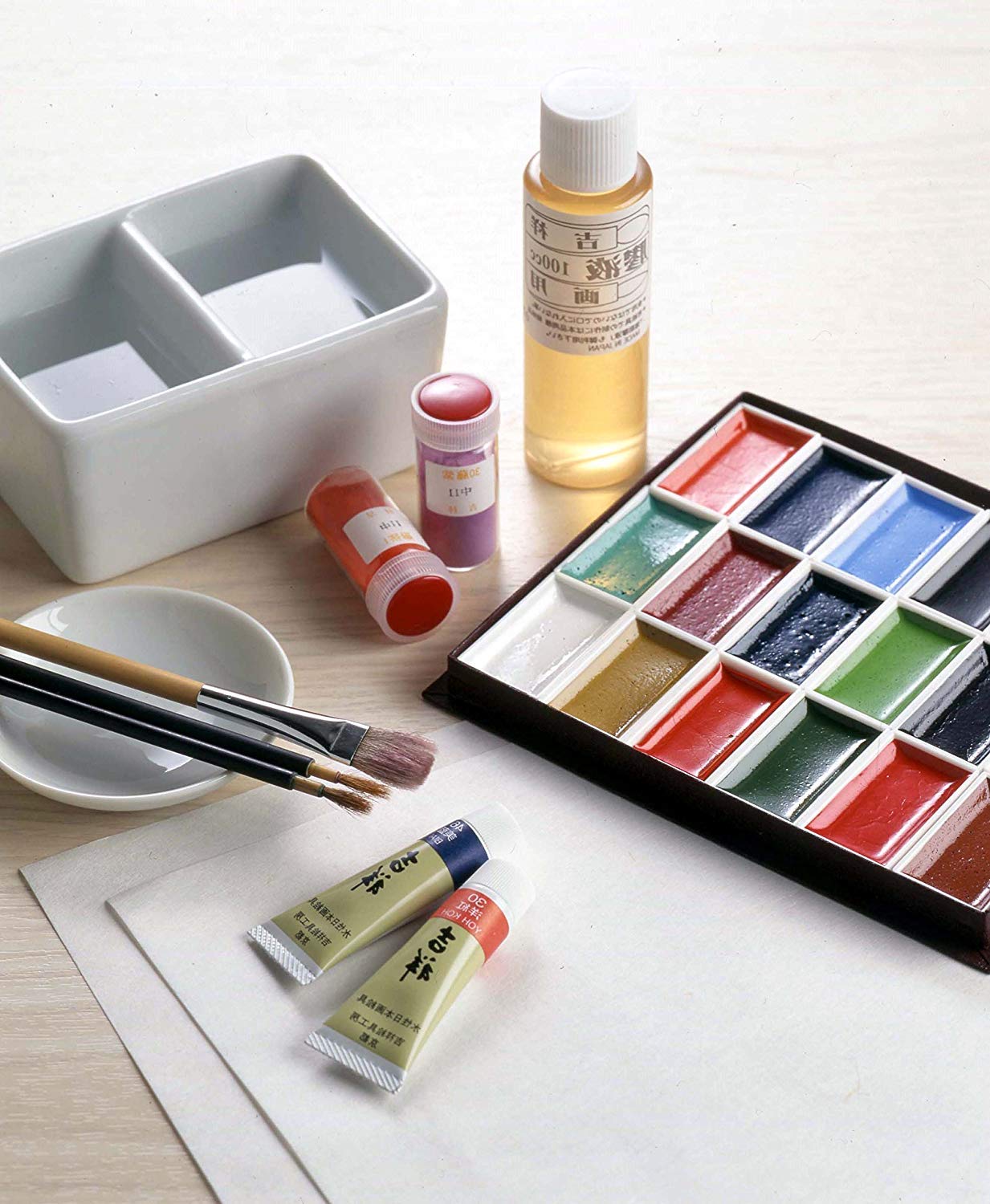 Premium Japanese Sumi-e Ink Painting Set - 12 Vibrant Colors for Face & Art Painting - Ideal for Calligraphy, Traditional Art, and DIY Projects