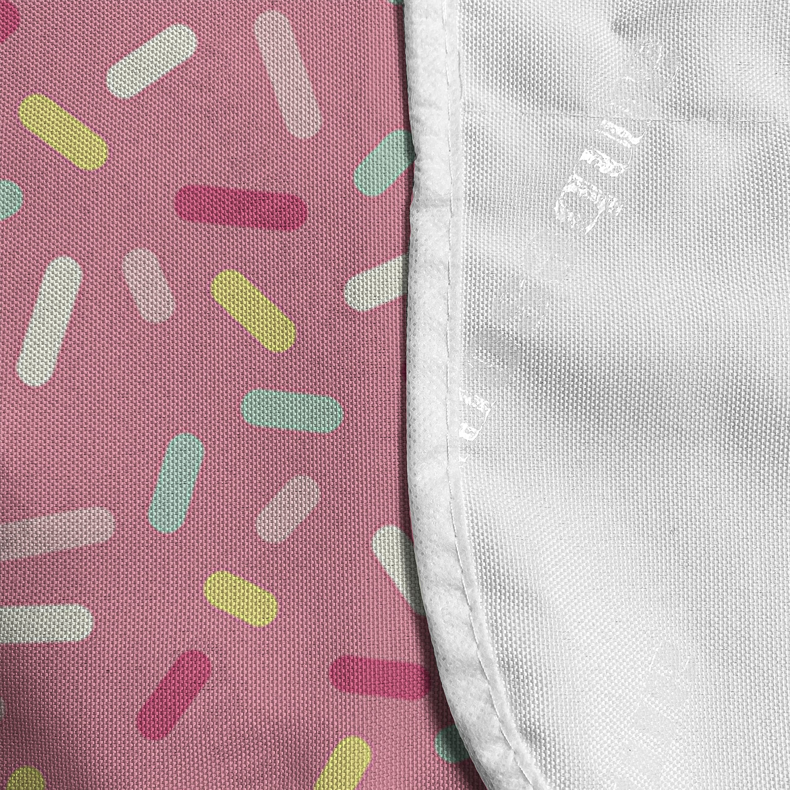 Ambesonne Microwave Oven Cover - Pink & White Abstract Donut Sprinkles Design, Waterproof Kitchen Organizer with Pockets, 36