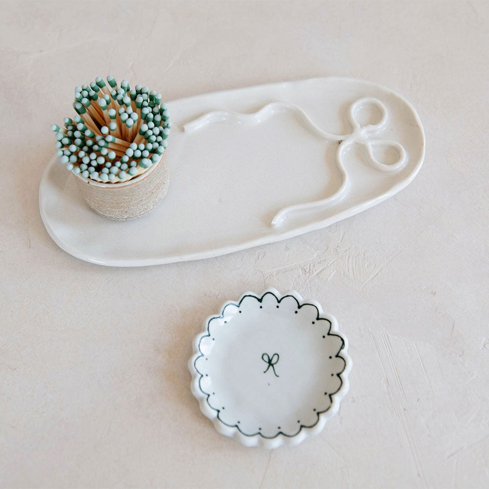Hand Painted Porcelain Dish with Forest Design - Elegant Decorative Plate for Dining, Home Decor & Gift Giving