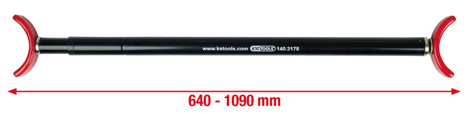 KS Tools 140.2178 Telescopic Bonnet/Tailgate Support Rod - Adjustable 64-109 cm (25-43 inches) - Universal Car Hood & Trunk Strut Replacement - Perfect for Vehicle Maintenance & DIY Repairs