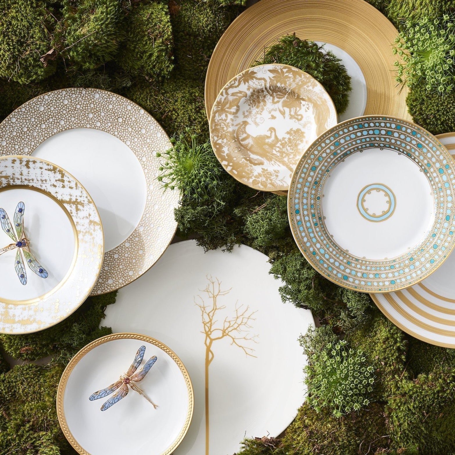 Luxury Hemisphere Gold Dinner Plates - Elegant 10.5