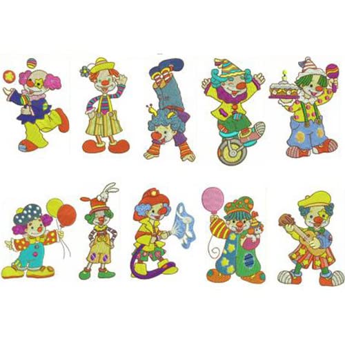 Threadart Machine Embroidery Design Bundles - Kids Collection - Cartoon Clowns (40+ Sets) - USB Stick Ready - Perfect for Children's Clothing, Baby Blankets & DIY Crafts