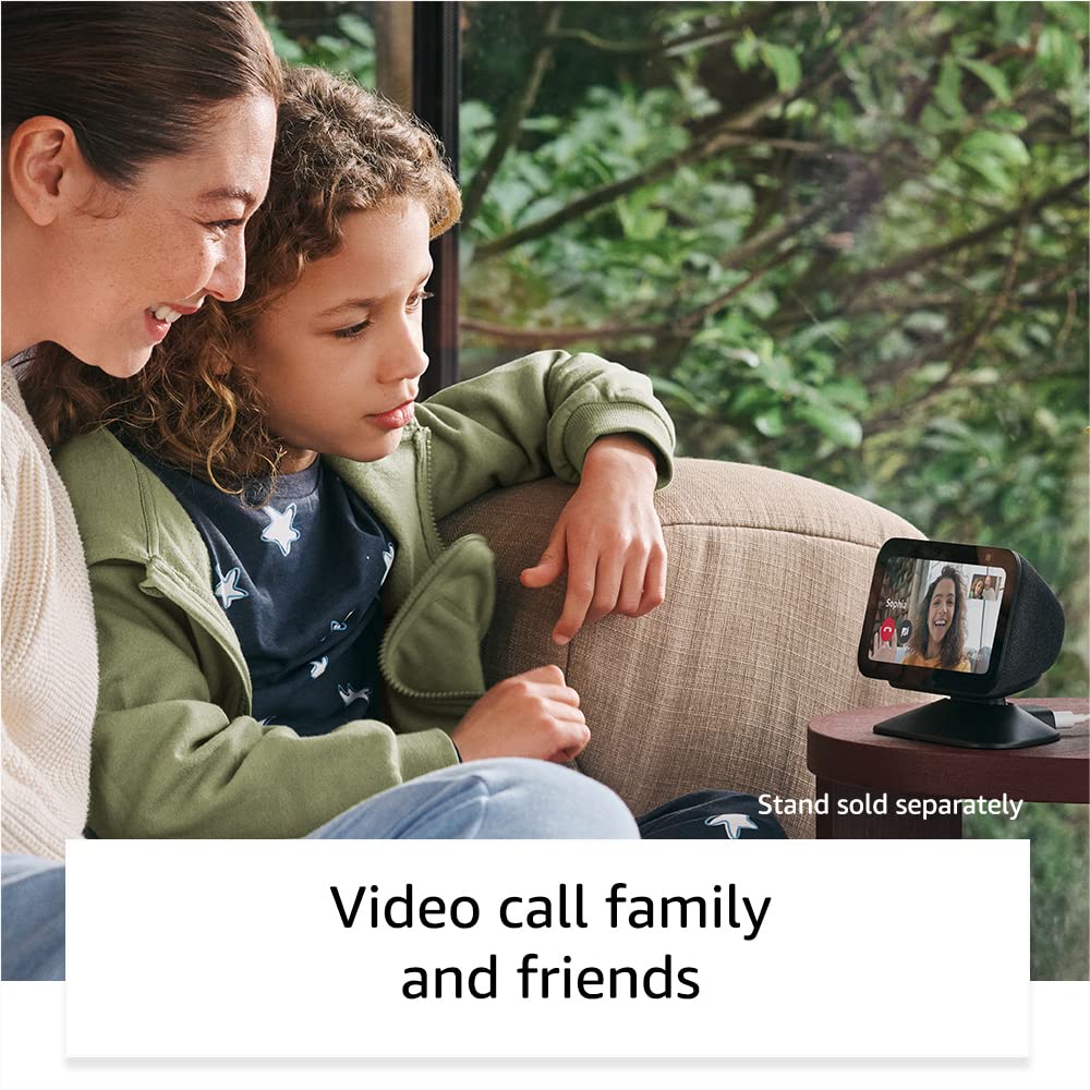 Echo Show 5 (2nd Gen, 2023 Release) - Smart Display with Alexa, HD Touchscreen & Enhanced Sound - Charcoal - Perfect for Bedroom, Kitchen & Home Office
