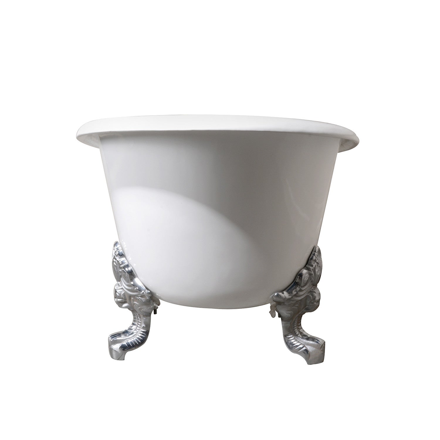 Aqua Eden 72 Inch White Cast Iron Oval Double Slipper Clawfoot Bathtub - No Faucet Drillings, Polished Chrome Finish | Vintage Luxury Soaking Tub for Master Bathroom & Spa Retreat