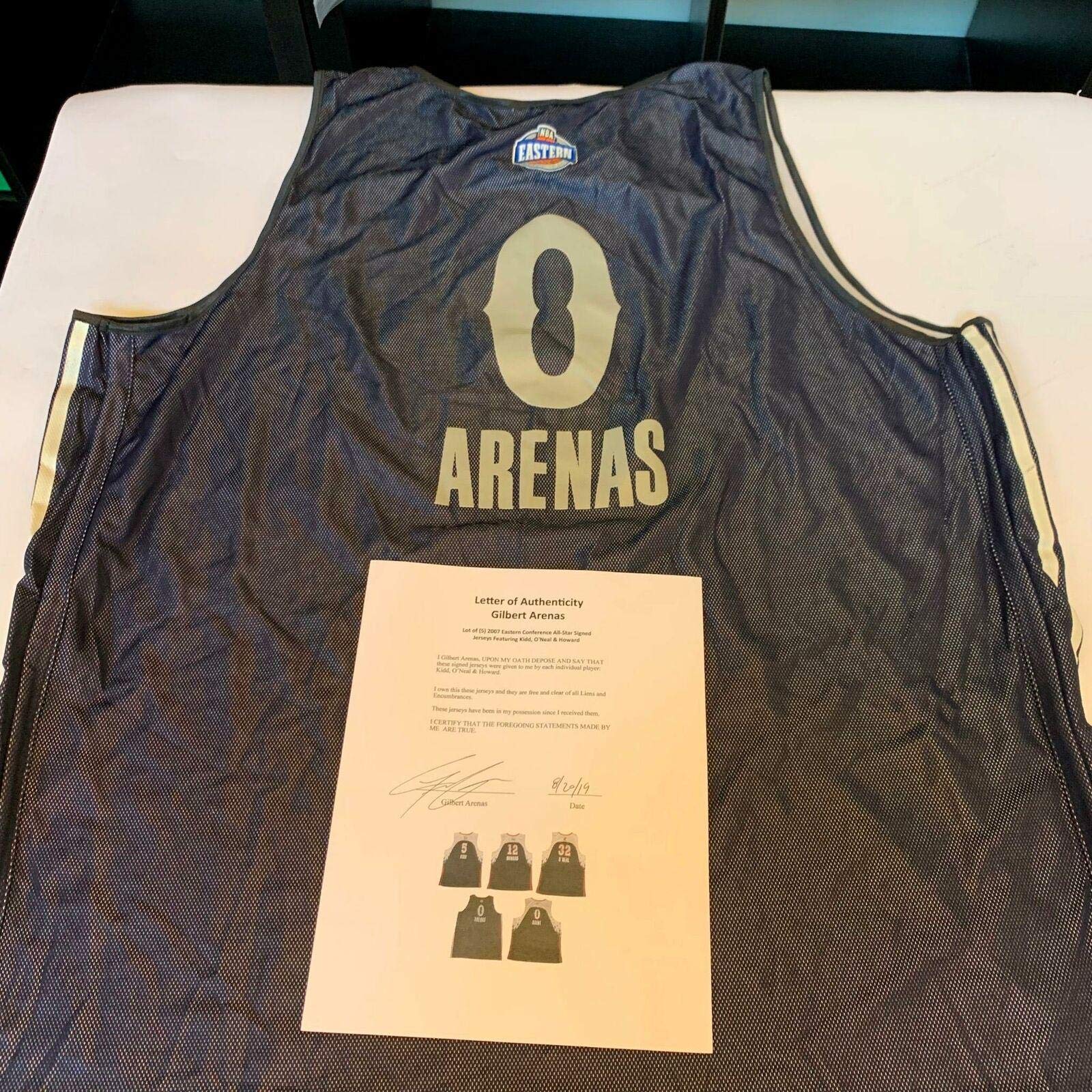 2007 NBA全明星赛Gilbert Arenas亲笔签名东部球衣带COA认证 - 限量版比赛用球衣，收藏与展示的理想选择