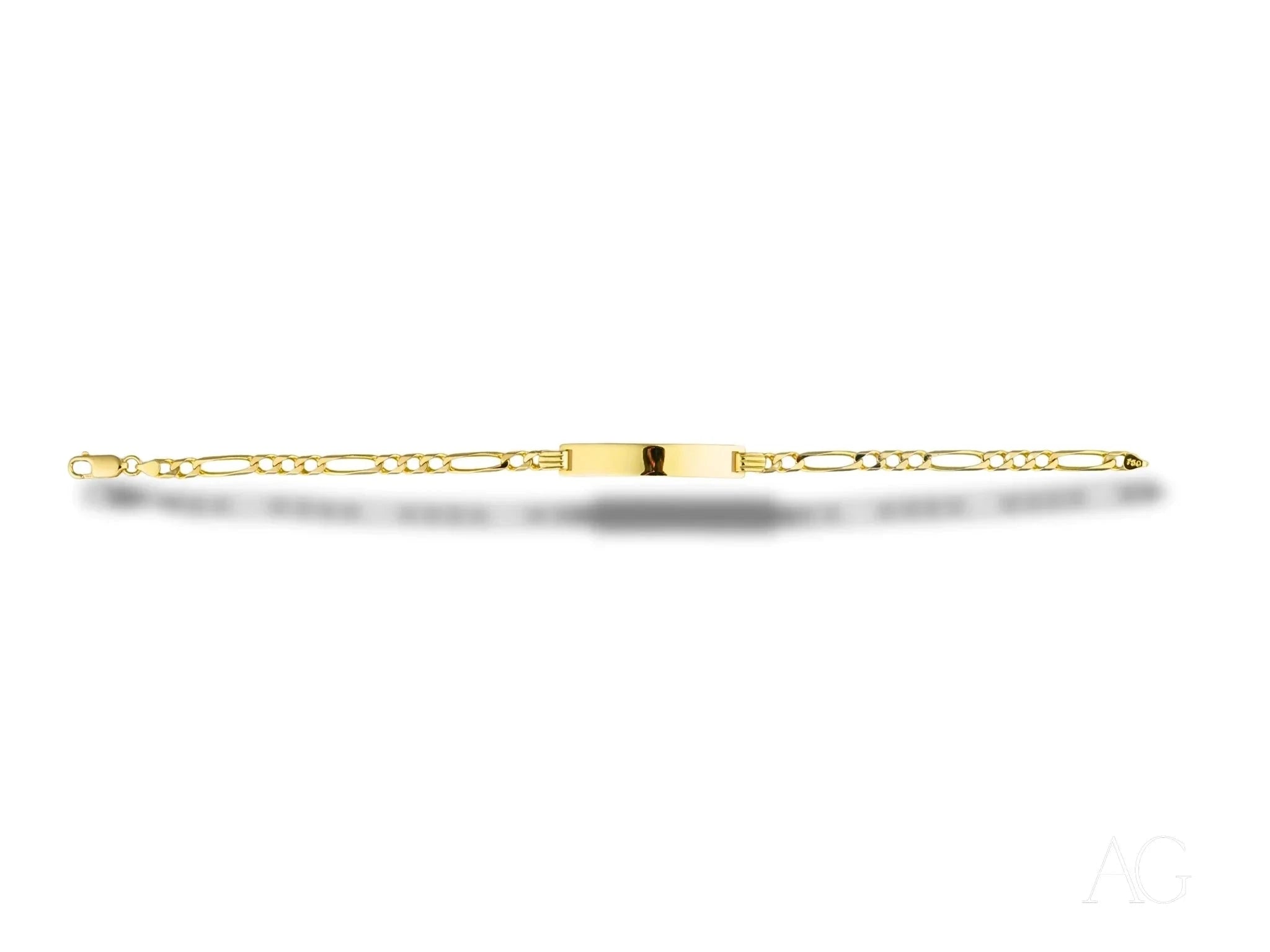 18K Solid Gold ID Bracelet for Women - Personalized Engraved Nameplate - Elegant & Timeless Jewelry Gift for Her - Perfect for Anniversaries, Birthdays & Special Occasions