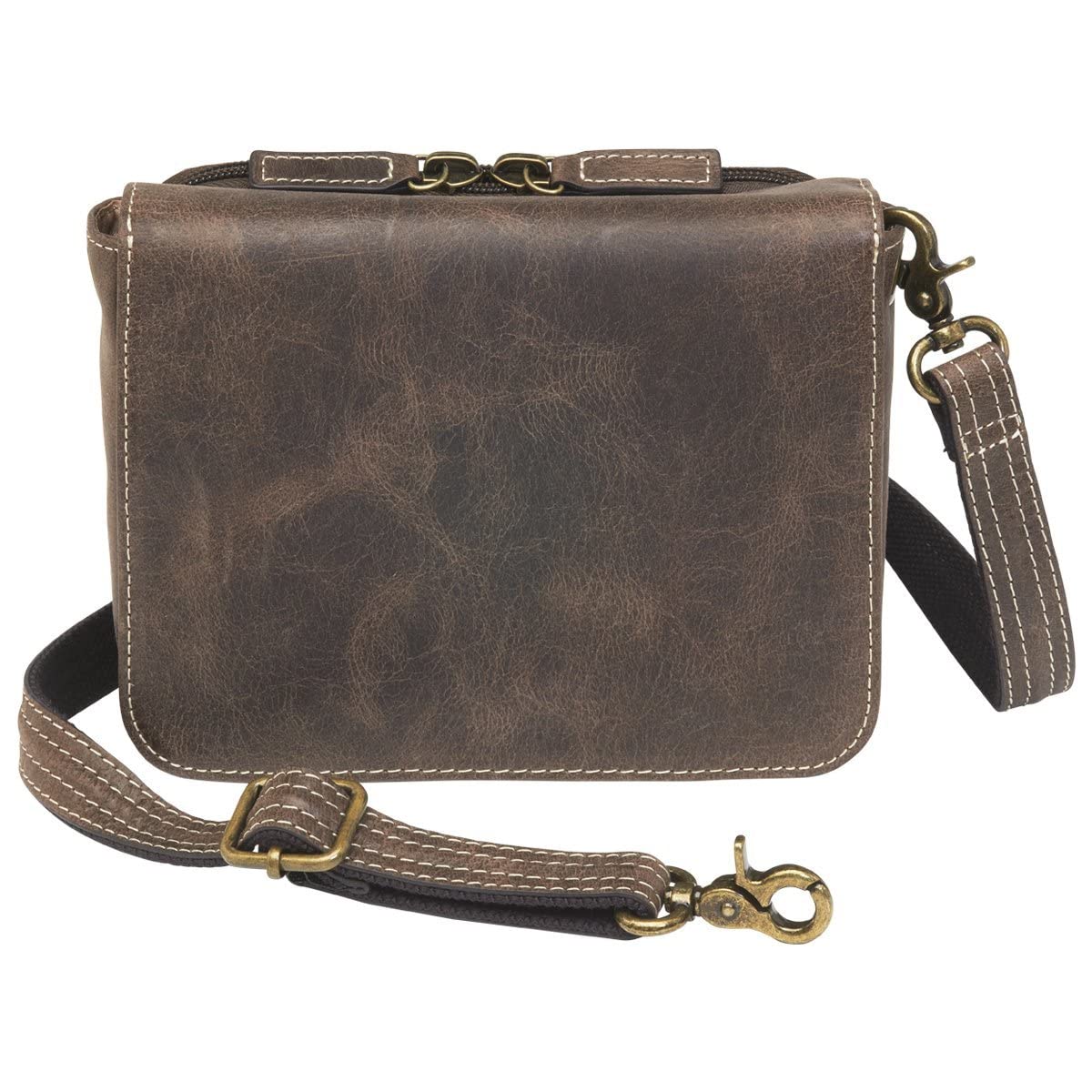 Gun Tote'n Mamas Cross Body Organizer - Distressed Buffalo Leather Holster Bag for Concealed Carry | Perfect for Outdoor Activities, Travel & Everyday Use