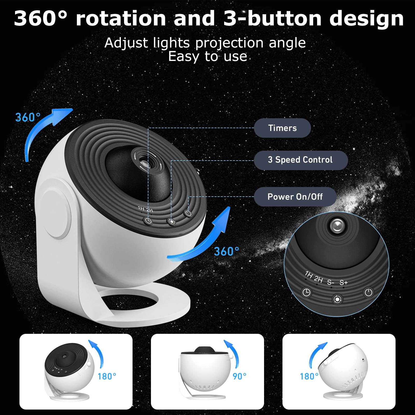 Galaxy Projector for Bedroom - 13-in-1 Star Projector with Timer & Adjustable Focus, Home Planetarium Night Light for Kids & Adults | Perfect for Ceiling Projection, Room Decor, Meditation & Relaxation