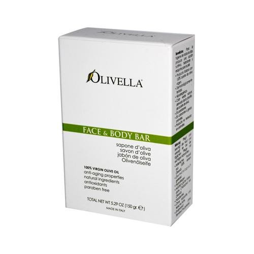 Olivella Natural Olive Oil Face & Body Soap Bar - 5.29 Oz for Sensitive Skin & Daily Cleansing - Perfect for Shower, Bath & Travel