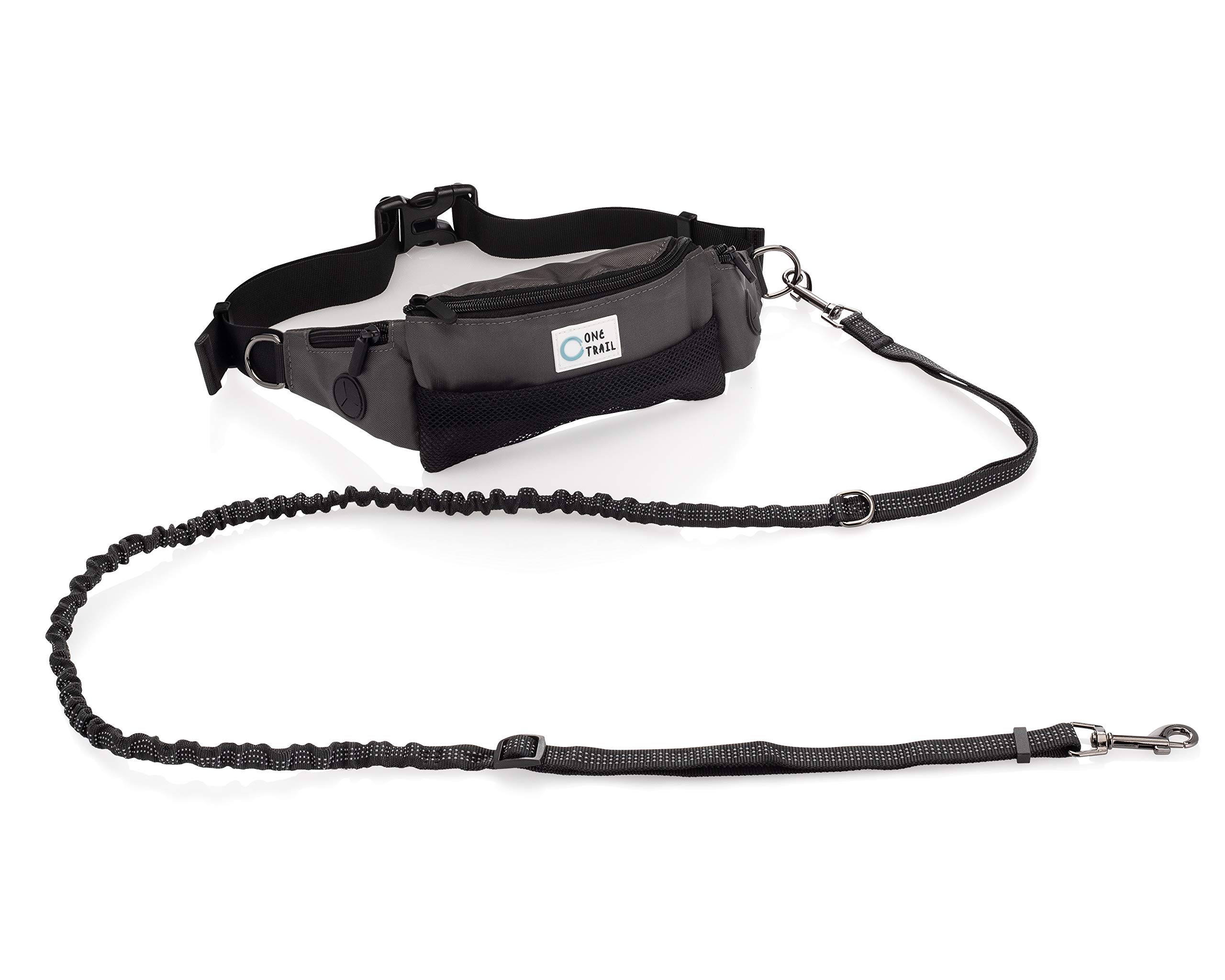 Hands Free Dog Leash for Small Dogs - Adjustable Bungee Leash with No-Bounce Pack | Comfortable & Secure for Men & Women | Perfect for Running, Hiking & Outdoor Adventures (Small Dog Charcoal)