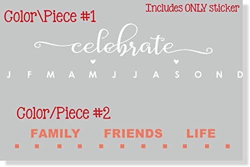 23x5.5 Inch Birthday Board Decoration Stickers - DIY Celebration Decals for Family & Friends, White/Coral - Perfect for Party Decor, Baby Showers, Anniversaries & Special Events