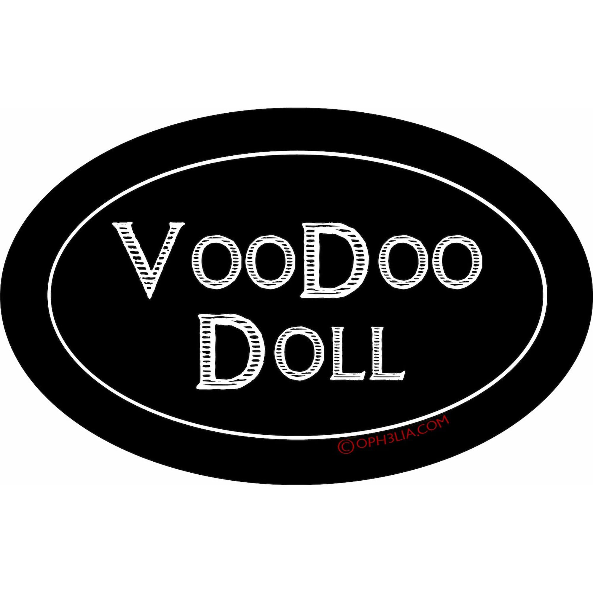 Funny Voodoo Doll Oval Car Bumper Sticker - Decorative Vinyl Decal for Cars, Trucks, Laptops & Windows - Perfect for Halloween, Gifts & Prank Scenes
