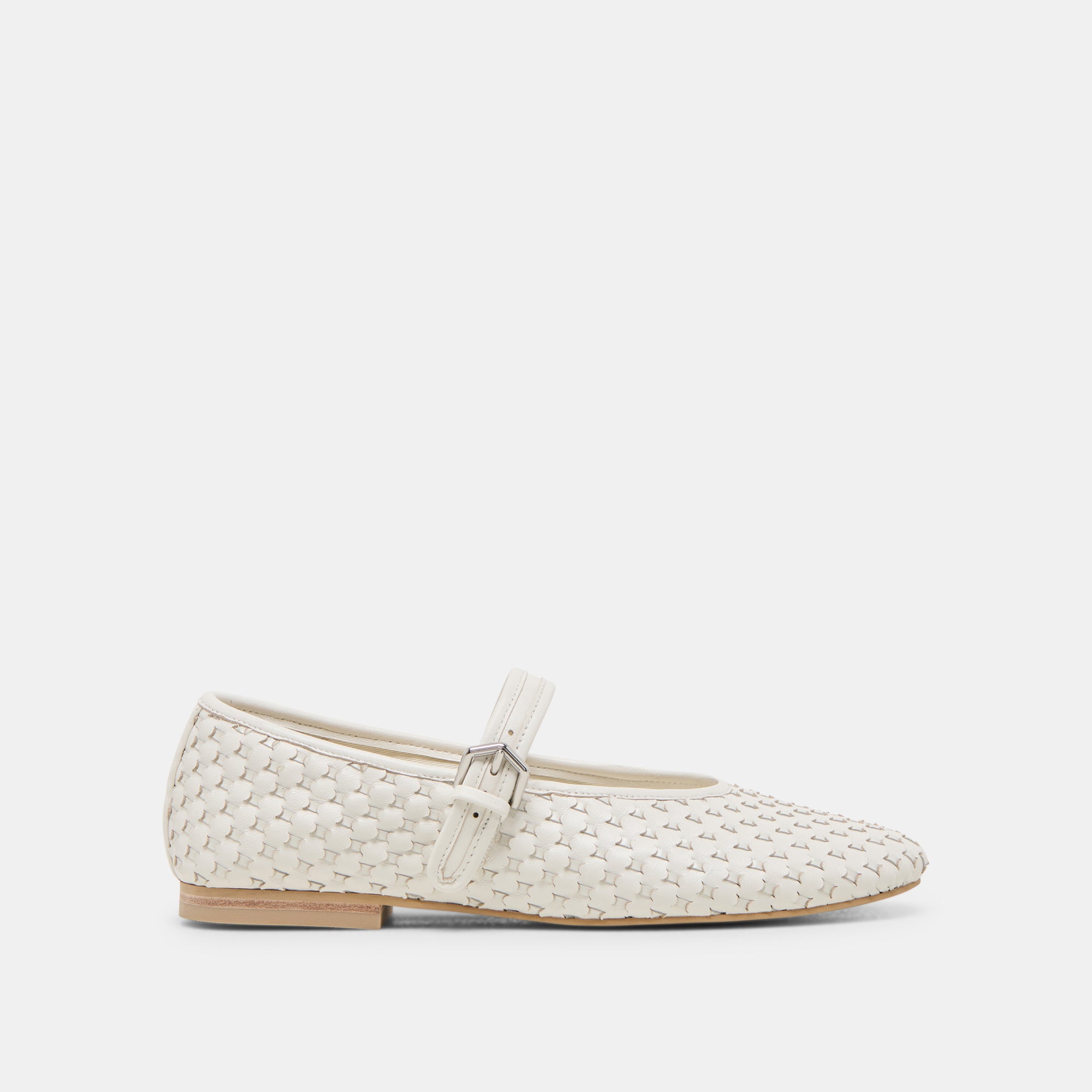 Roslyn Woven Ballet Flats for Women - True White Genuine Leather Comfortable Slip-On Shoes - Perfect for Work, Travel & Casual Outfits