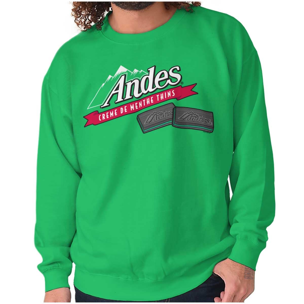 Brisco Brands Andes Chocolate Mints Original Logo Unisex Sweatshirt | Soft Cotton Pullover for Men & Women | Perfect for Casual Wear, Gifts & Holiday Outfits
