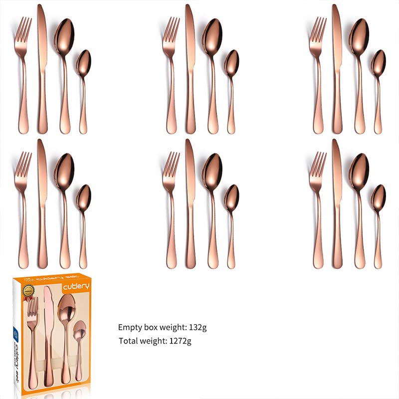 24-Piece Stainless Steel Silverware Flatware Cutlery Set with Gift Box - Knives, Forks & Spoons for Restaurant, Kitchen & Home Dining | Elegant Silver Tableware for Dinner Parties, Weddings & Daily Use