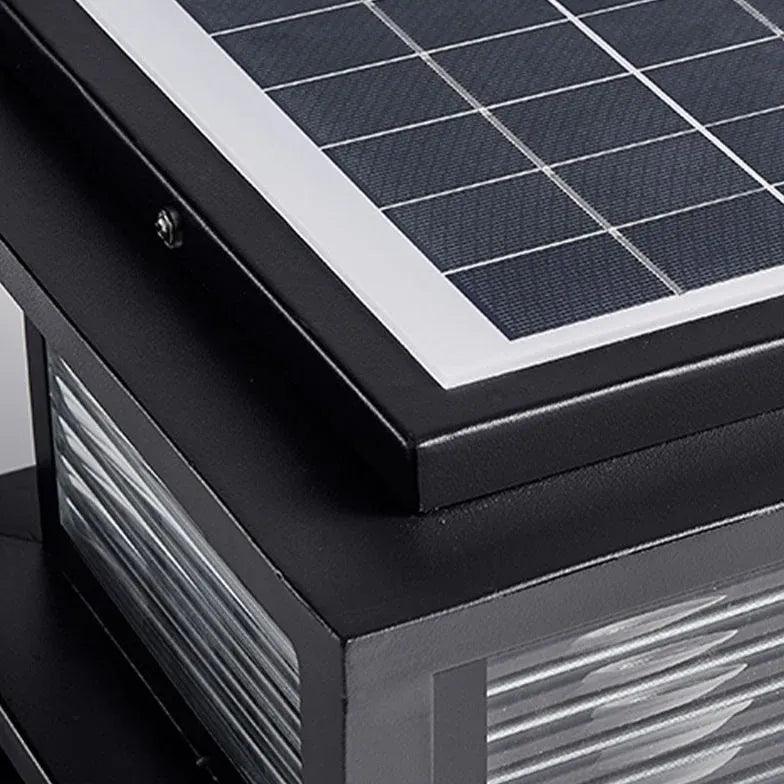 Textured Glass Rectangular Solar Outdoor Pillar Lights - Waterproof LED Landscape Lighting for Garden, Pathway, Driveway, Patio, and Yard Decoration