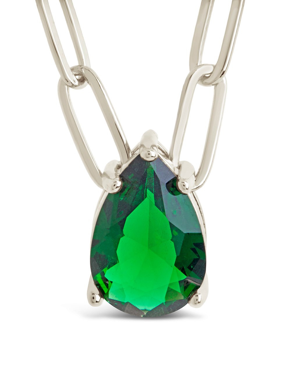 Elegant Paperclip Chain Necklace with Teardrop CZ Pendant - Perfect for Women's Daily Wear, Party & Gift Giving