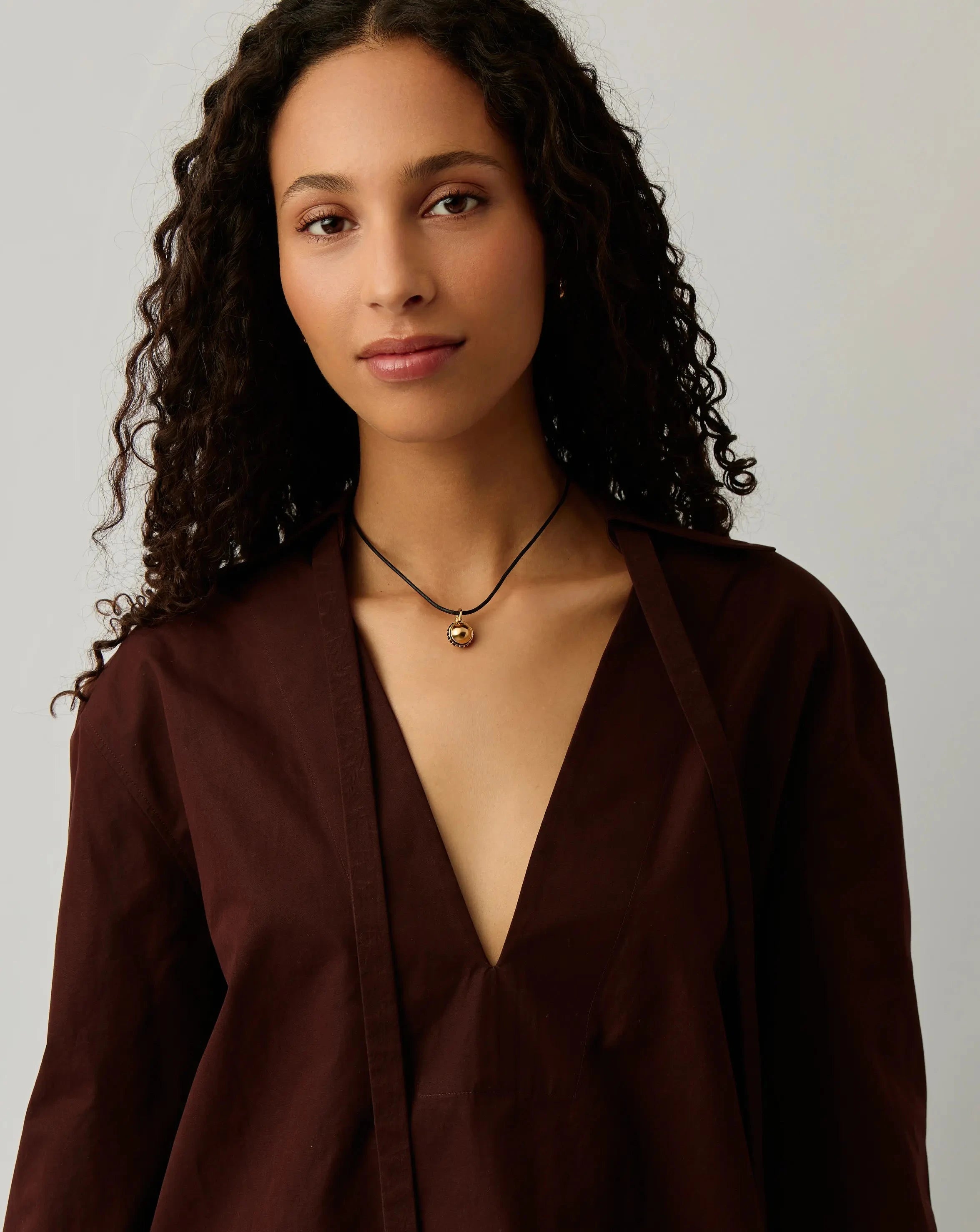 Orb Gemstone Pendant Necklace - 18k Gold Plated Black Spinel Cord Chain | Elegant Jewelry Gift for Women, Perfect for Parties, Weddings & Everyday Wear