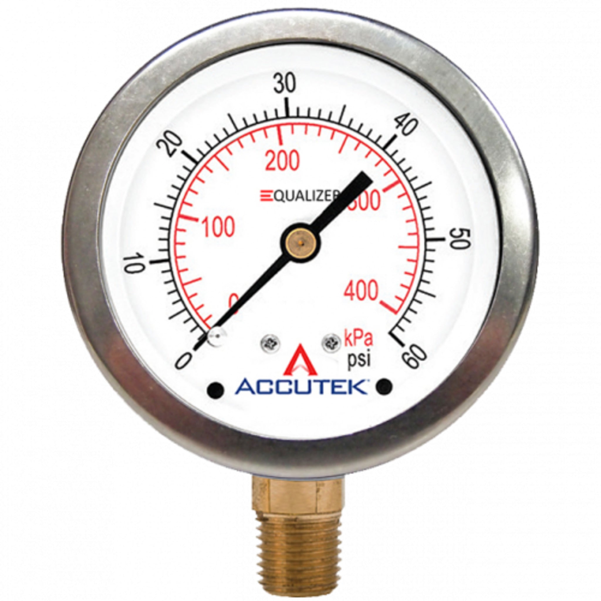 Accutek EQUALIZER® Stainless Steel Vibration Dampening Dry Gauge - 1/4