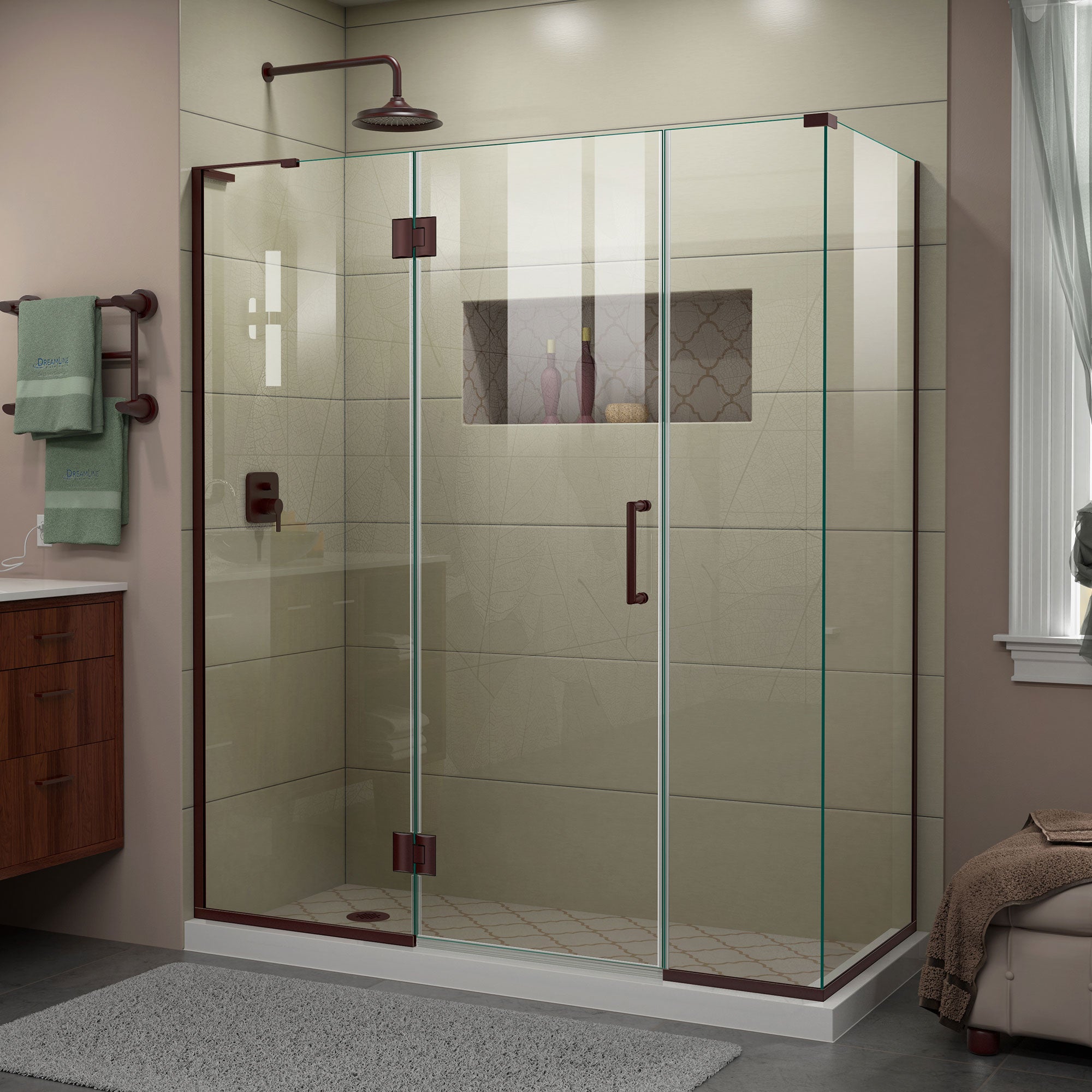 DreamLine Unidoor X Frameless Hinged Shower Enclosure - 63.5