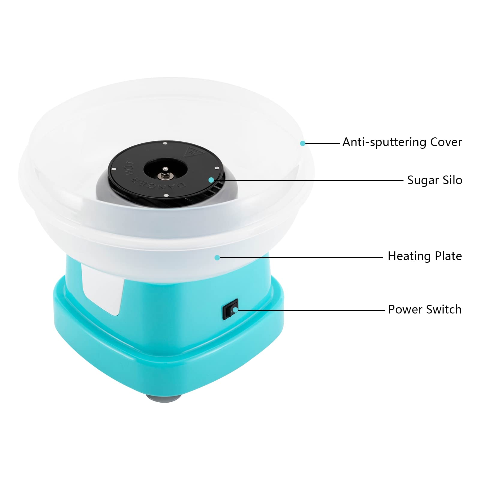 Commercial-Grade Countertop Cotton Candy Machine - DIY Candy Floss Maker with Sugar Scoop & Sticks, Perfect for Home Parties, Carnivals, and Outdoor Events (Blue) | Professional Marshmallow Maker for Family Fun & Birthday Celebrations
