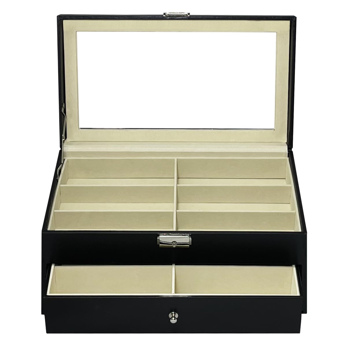 MR Maestro Watchmaker - 12-Slot Eyeglass Display Case | Jewelry Drawer Organizer | Watch Storage Box | Ring, Automatic Men's Watches, Women's Sunglasses & Men's Accessories Organizer - Perfect for Home, Office & Travel Organization