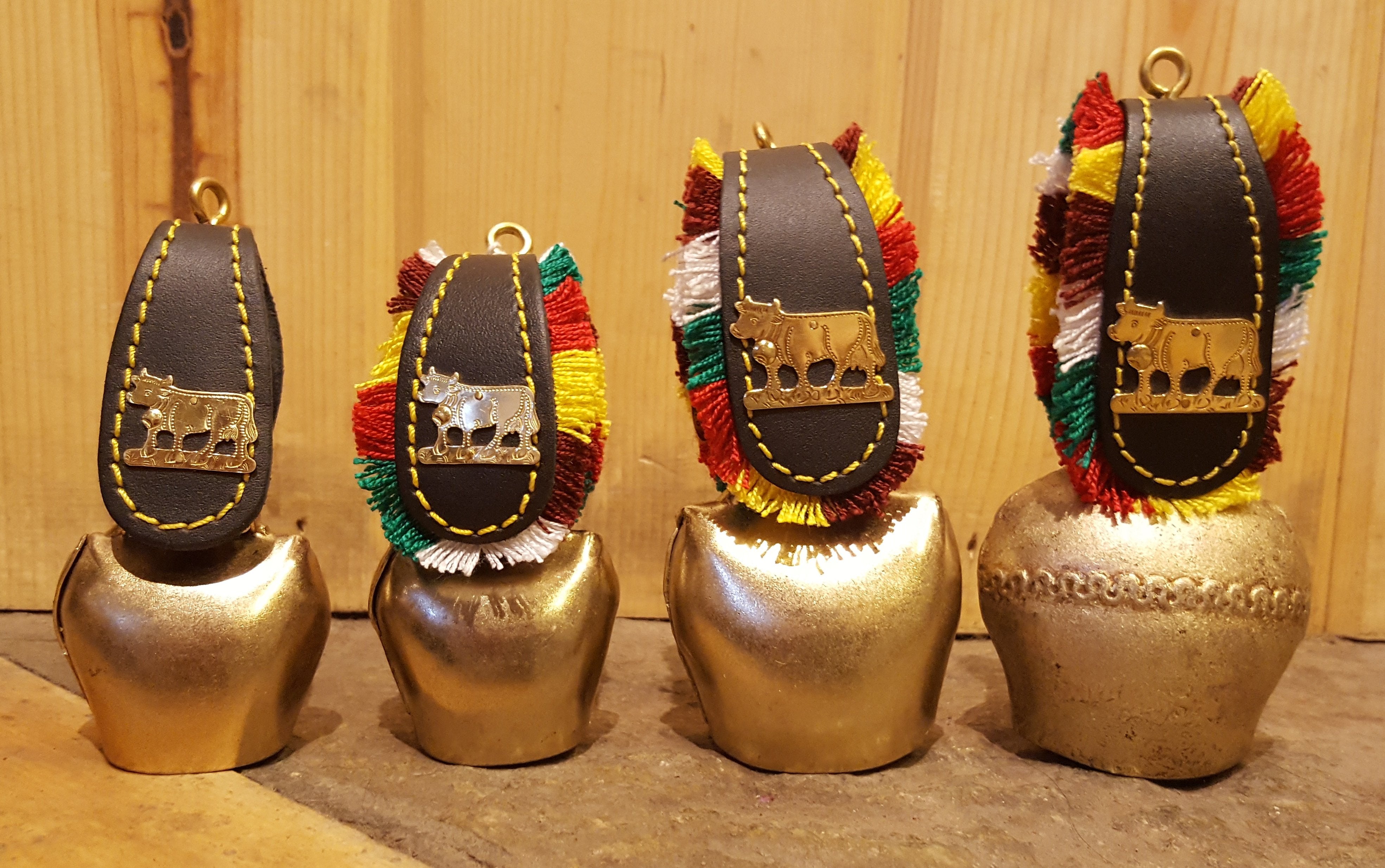 Authentic Swiss Cowbells - Handcrafted Alpine Treicheln for Farm Animals & Home Decor - Perfect for Cattle, Goats, Christmas Decor & Rustic Weddings