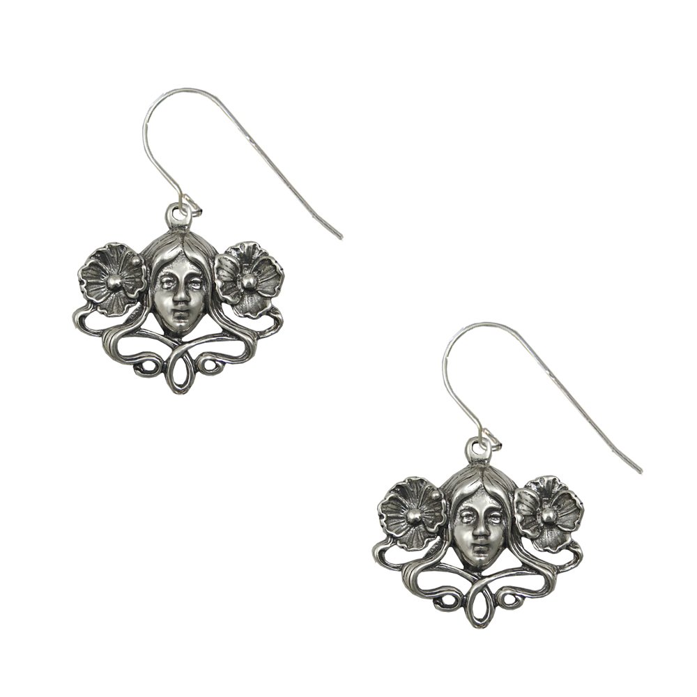 Sterling Silver Floral Drop Dangle Earrings for Women - Elegant Handmade Jewelry Gift for Bridesmaids, Wedding, Party & Special Occasions