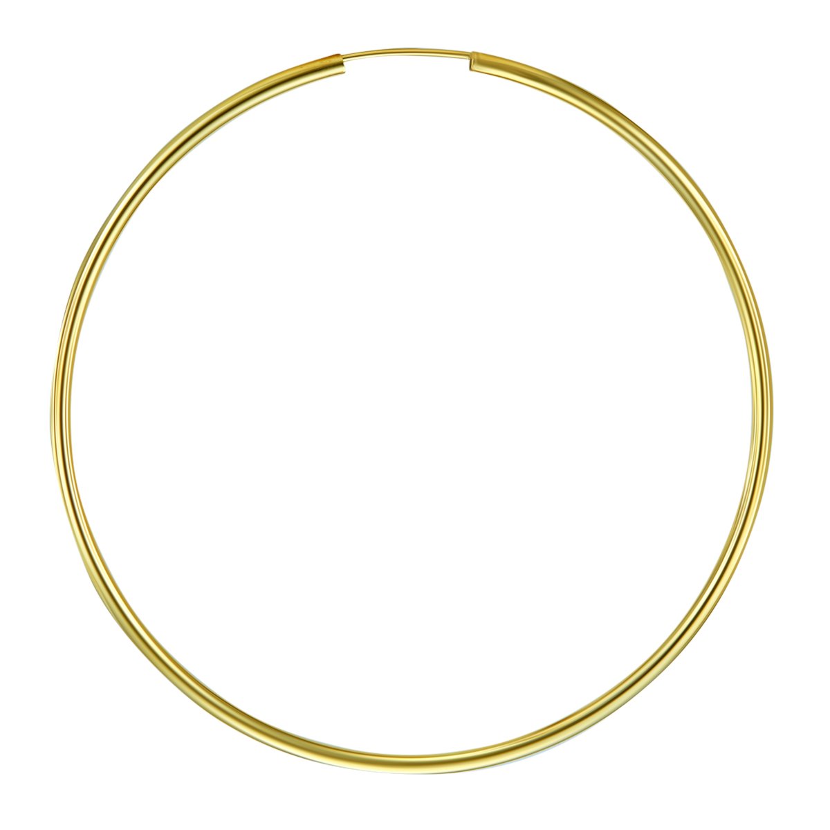 14K Yellow Gold 2mm Thin Endless Hoop Earrings for Women - 9 Size Options (14mm-30mm) | Minimalist Everyday Jewelry, Perfect for Work, Date Night & Gifts