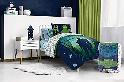 Halo Master Twin Comforter & Sheet Set - 5 Piece Bed in a Bag with Bonus Pillow Sham and Free Backpack - Soft Microfiber Bedding for Kids, Teens, Dorms & Guest Rooms