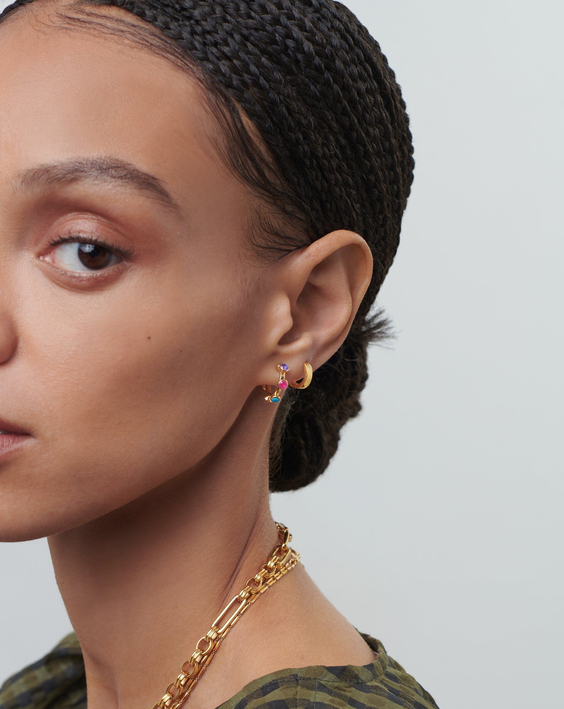 Hot Rox Multi Gemstone Small Hoop Earrings for Women - Dainty Gold & Silver Jewelry for Everyday Wear | Perfect Gift for Birthday, Anniversary & Valentine's Day