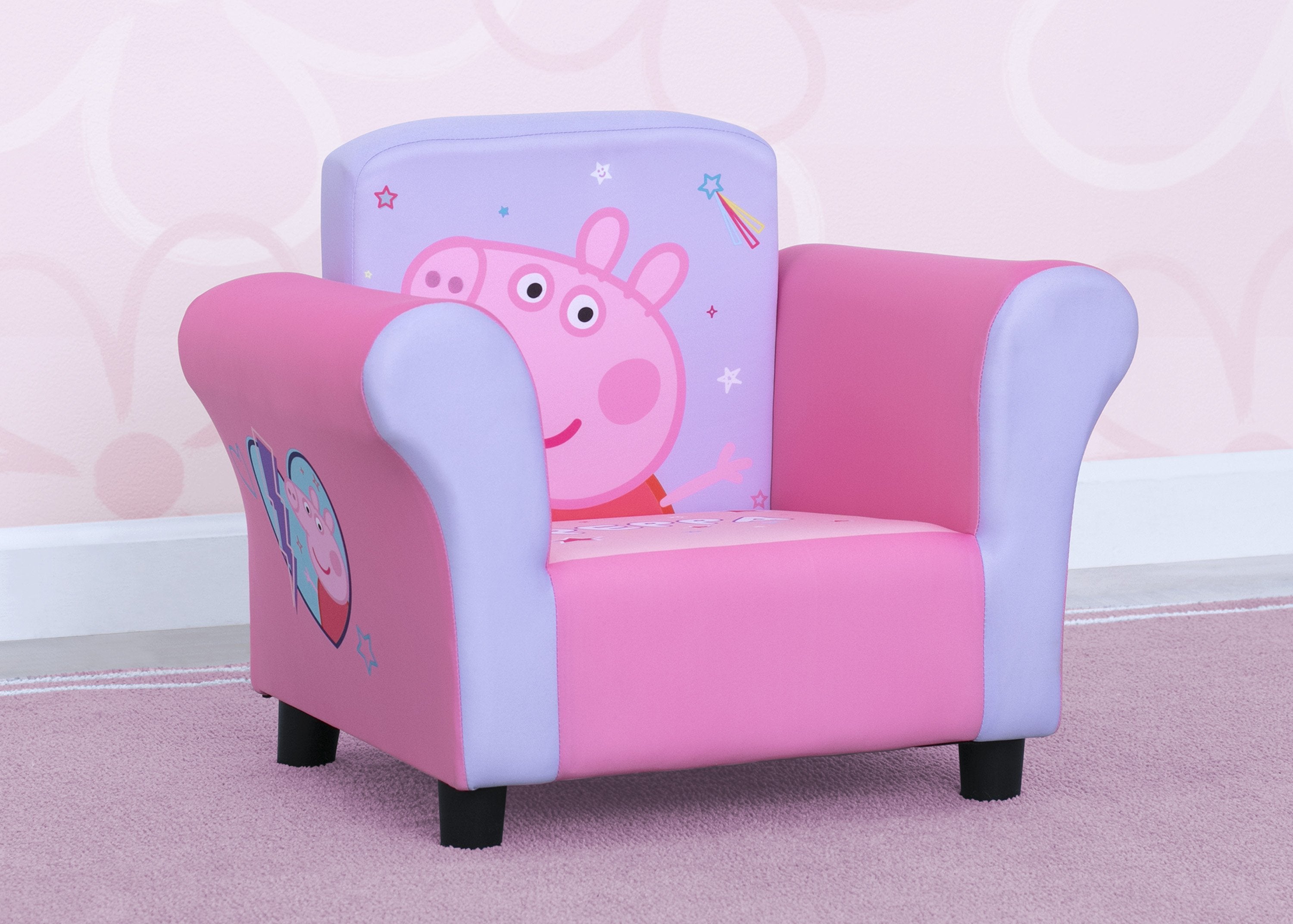 Peppa Pig Kids Upholstered Chair - Soft & Comfortable Children's Armchair for Bedroom, Playroom, and Nursery - Perfect for Reading, Relaxing, and Pretend Play