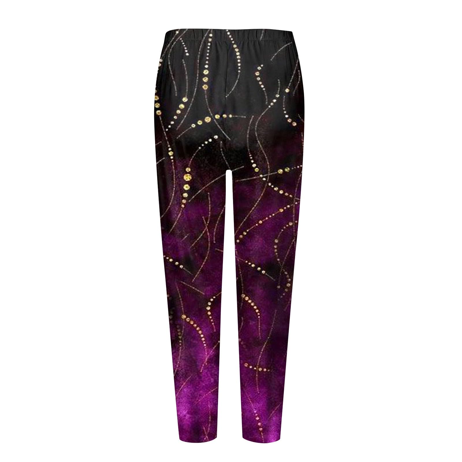 Women's Plus Size Workout Leggings - High Waisted Stretchy Yoga Pants with Butt Lifting Design & Halloween Graphic Print - Full Length Tights for Gym, Yoga, Running & Casual Wear