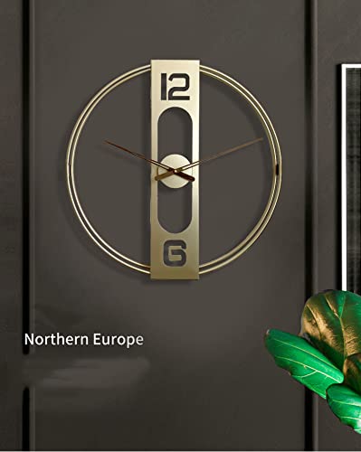 Nordic Minimalist Wrought Iron Wall Clock - Modern Creative Design for Living Room, Bedroom, Office Decor | Silent Non-Ticking Battery Operated Wall Watch