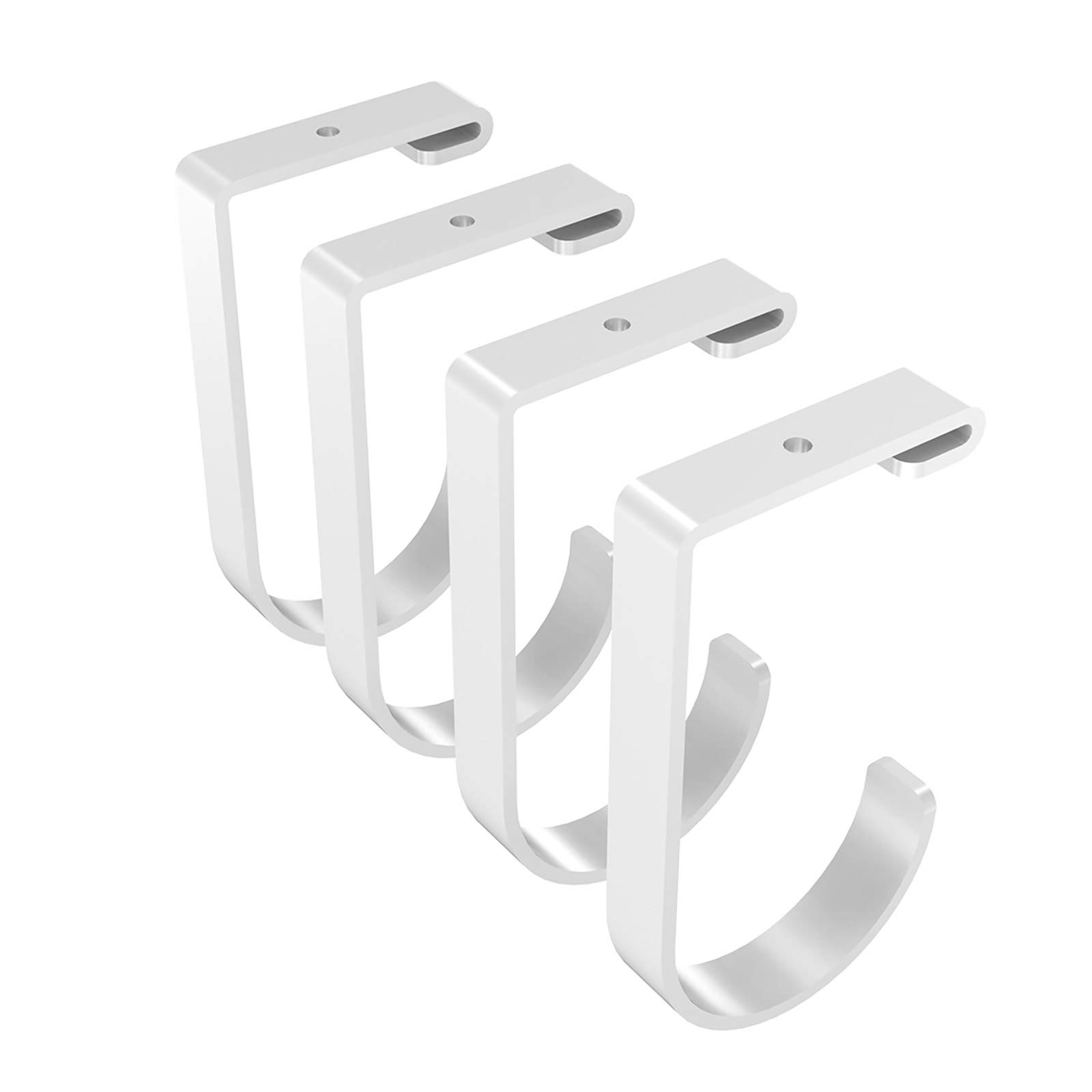 FLEXIMOUNTS 4-Pack Heavy Duty Storage Hooks for Garage Organization - 50lb Weight Capacity - White - Perfect for Ceiling Racks, Wall Shelves & Tool Storage