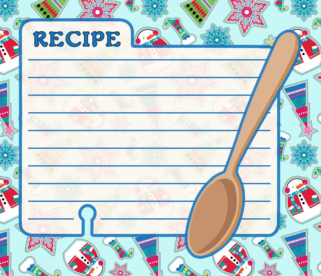 Christmas Holiday Baking Kitchen Linen Set (6 Piece) - 2 Kitchen Towels, 2 Pot Holders, 1 Oven Mitt, 1 Magnetic Dry Erase Recipe Planner - Perfect for Holiday Cooking, Baking & Kitchen Organization