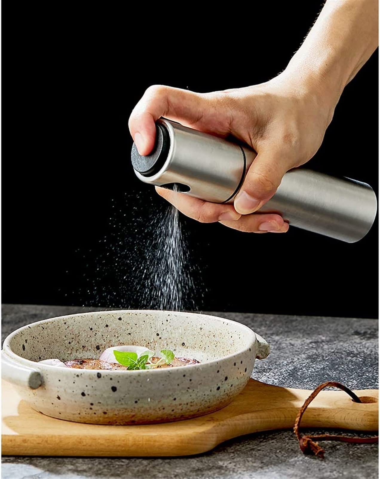 Stainless Steel Olive Oil & Vinegar Sprayer Dispenser - 4 Pack Kitchen Oil Spray Bottle for BBQ, Cooking, Frying, Salad Dressing & Baking | Perfect for Healthy Cooking, Grilling & Meal Prep
