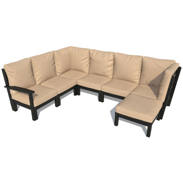 Custom 7-Piece Deep Seating Sectional Sofa Set with Ottoman - Modern L-Shaped Couch for Living Room, Family Room & Lounge Areas
