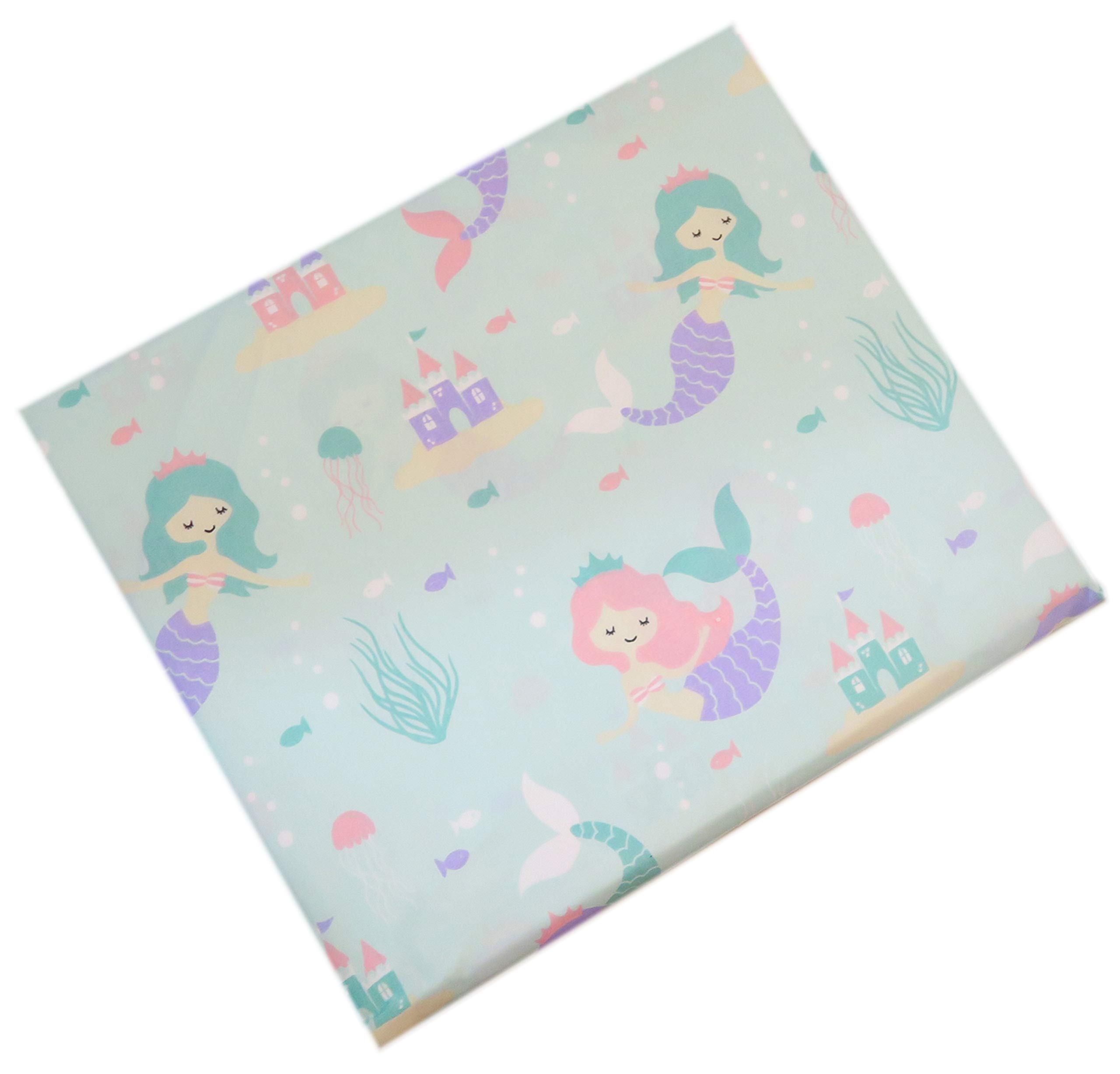 Jak & Jemma Teal Mermaid Princess Twin Size Bed Sheet Set for Girls - Soft & Comfortable Kids Bedding for Fantasy Themed Bedrooms, Sleepovers & Birthday Gifts